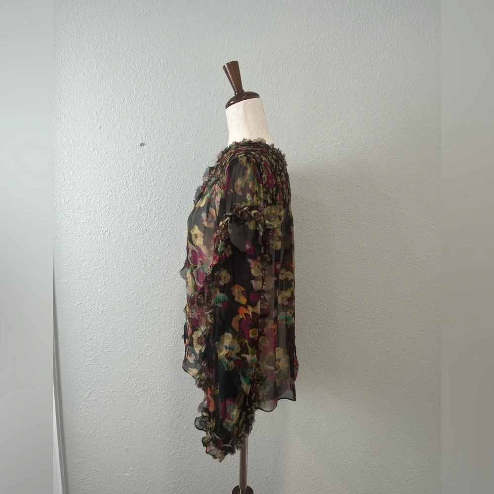 Ulla Johnson Andi Ruffled Floral Blouse Size 4 - Picture 4 of 6